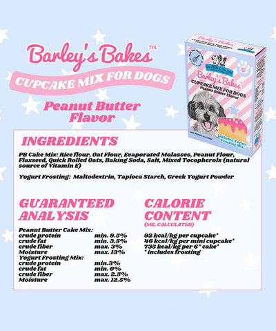 Barley’s Bakes Peanut Butter Cupcake Mix for Dogs Dog Treats The Bear and The Rat 