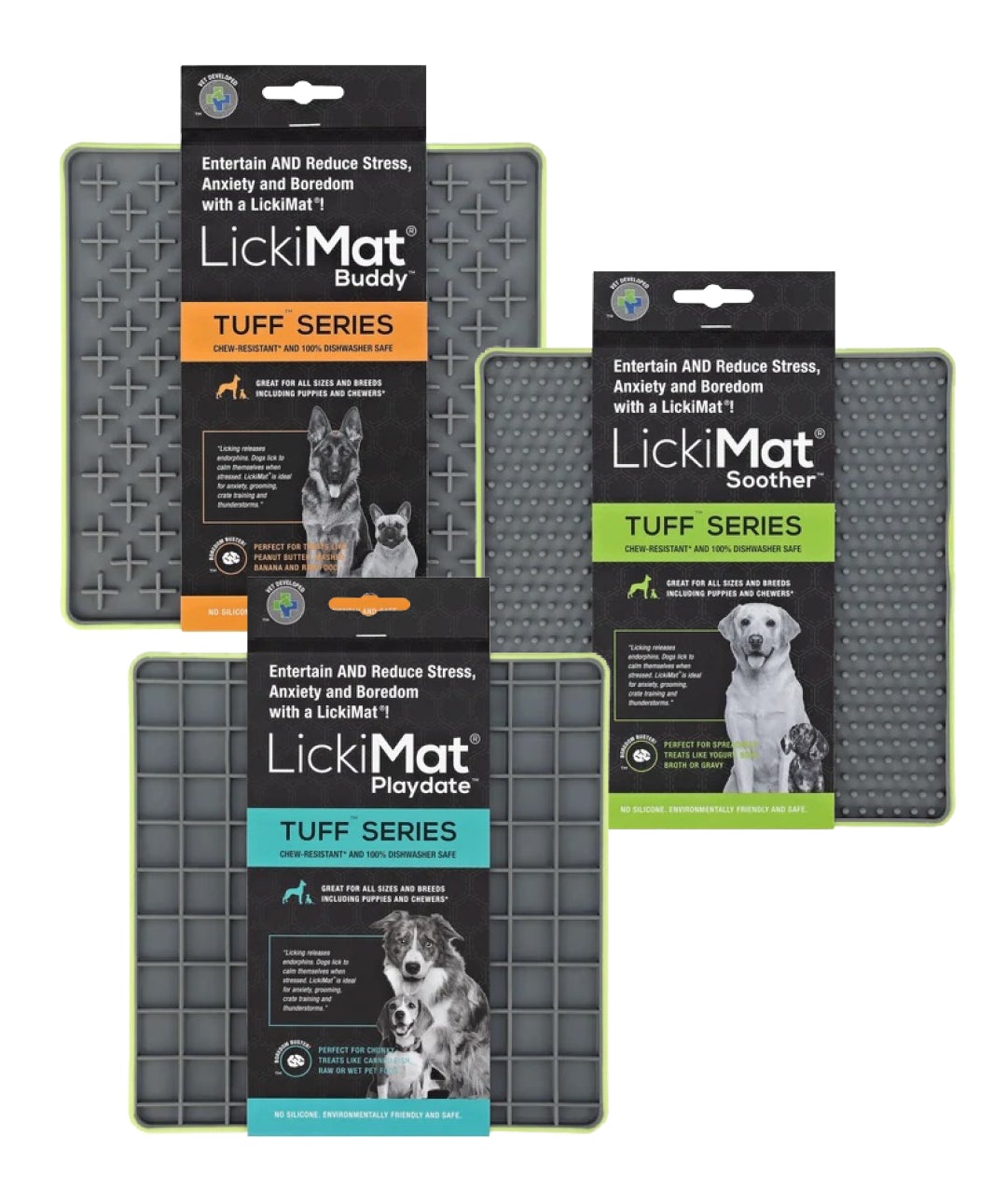 LICKIMAT X Large Breed Buddy Dog Lick Mat, Dog Calmer, Slow Feeder, Anxiety  Reliever Alternative to Puzzle Toys, Slow Feeding Bowls. Use Peanut