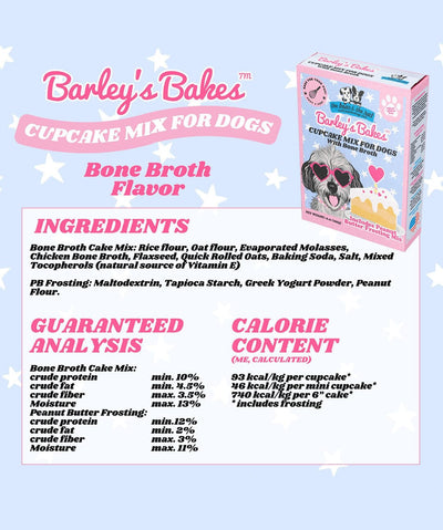 Barley’s Bakes Bone Broth Cupcake Mix for Dogs Dog Treats The Bear and The Rat 
