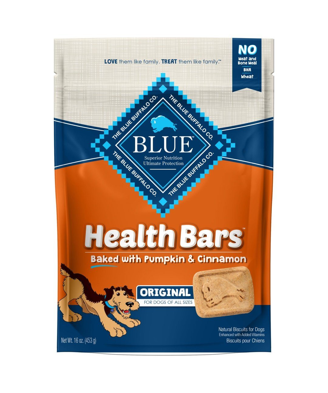 BLUE™ Health Bars Crunchy Pumpkin & Cinnamon Dog Biscuits Dog Treats Rover Single Unit 