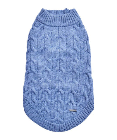 Blueberry Pet Fuzzy Textured Knit Dog Sweater Sweater Blueberry Pet 10" Light Blue 