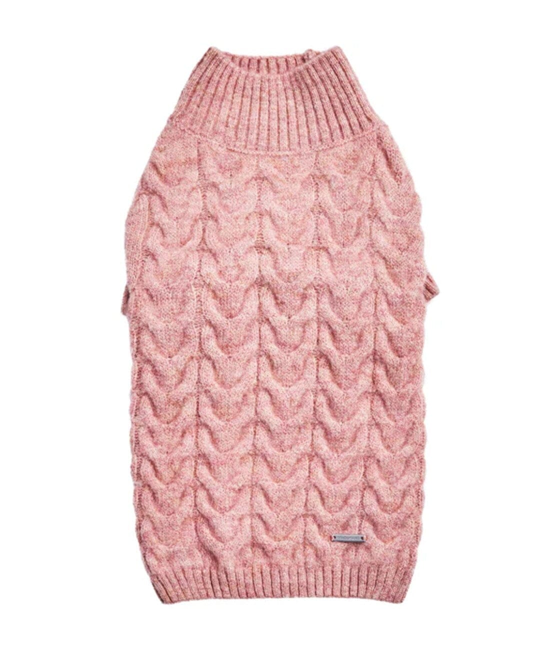 Blueberry Pet Fuzzy Textured Knit Dog Turtleneck Sweater Sweater Blueberry Pet 10" Pink 
