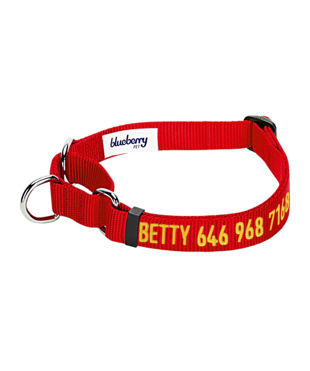 Blueberry Pet Nylon Martingale Personalized Dog Collar Collar Blueberry Pet Red S 