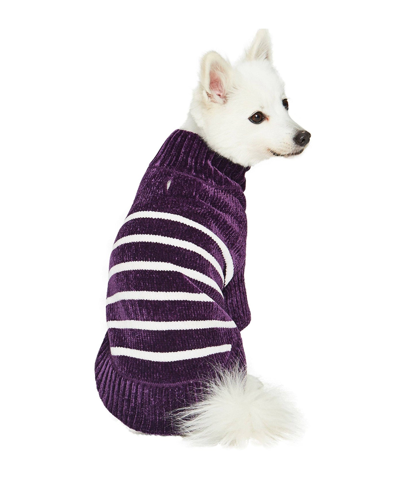 Blueberry Pet Soft & Cozy Striped Dog Sweater Dog Apparel Blueberry Pet Purple 10 