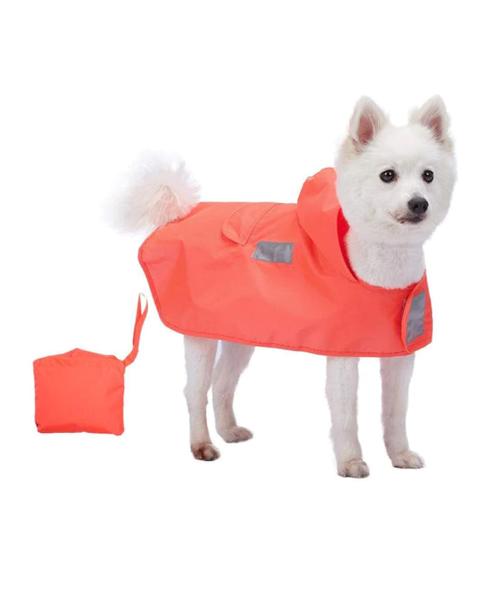 Blueberry Pet Water Resistant Reflective Dog Rain Poncho Raincoat Blueberry Pet 10" Orange 