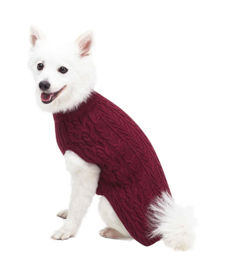 Blueberry Pet Wool-Blend Cable Knit Dog Sweater Sweater Blueberry Pet 