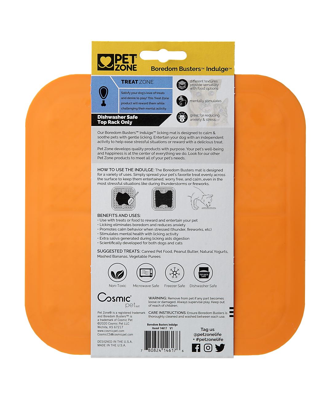 Pet Zone Boredom Buster Relax Lick Mat for Cats and Dogs 