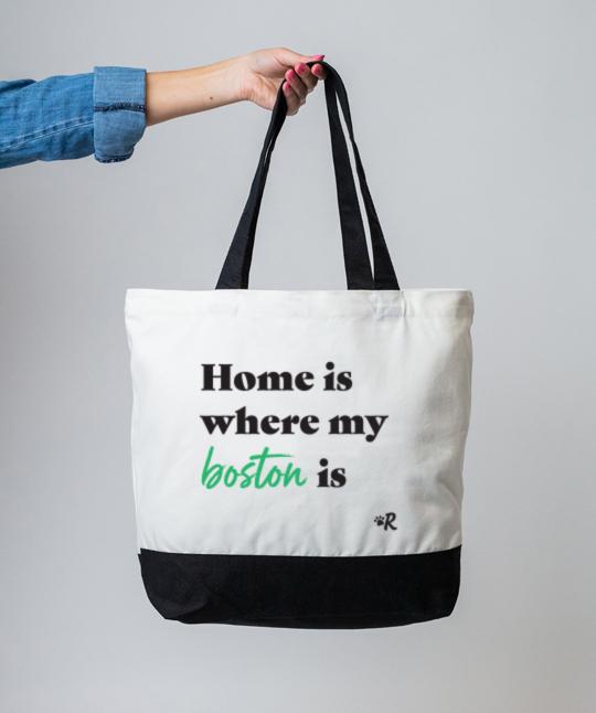 Boston Terrier ‘Home Is Where’ Tote Tote Rover Store 