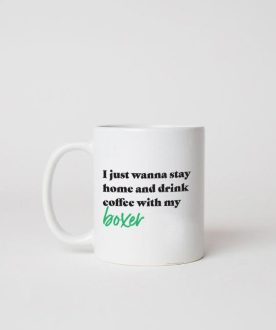 Boxer ‘Stay Home’ Mug Mug Rover Store 