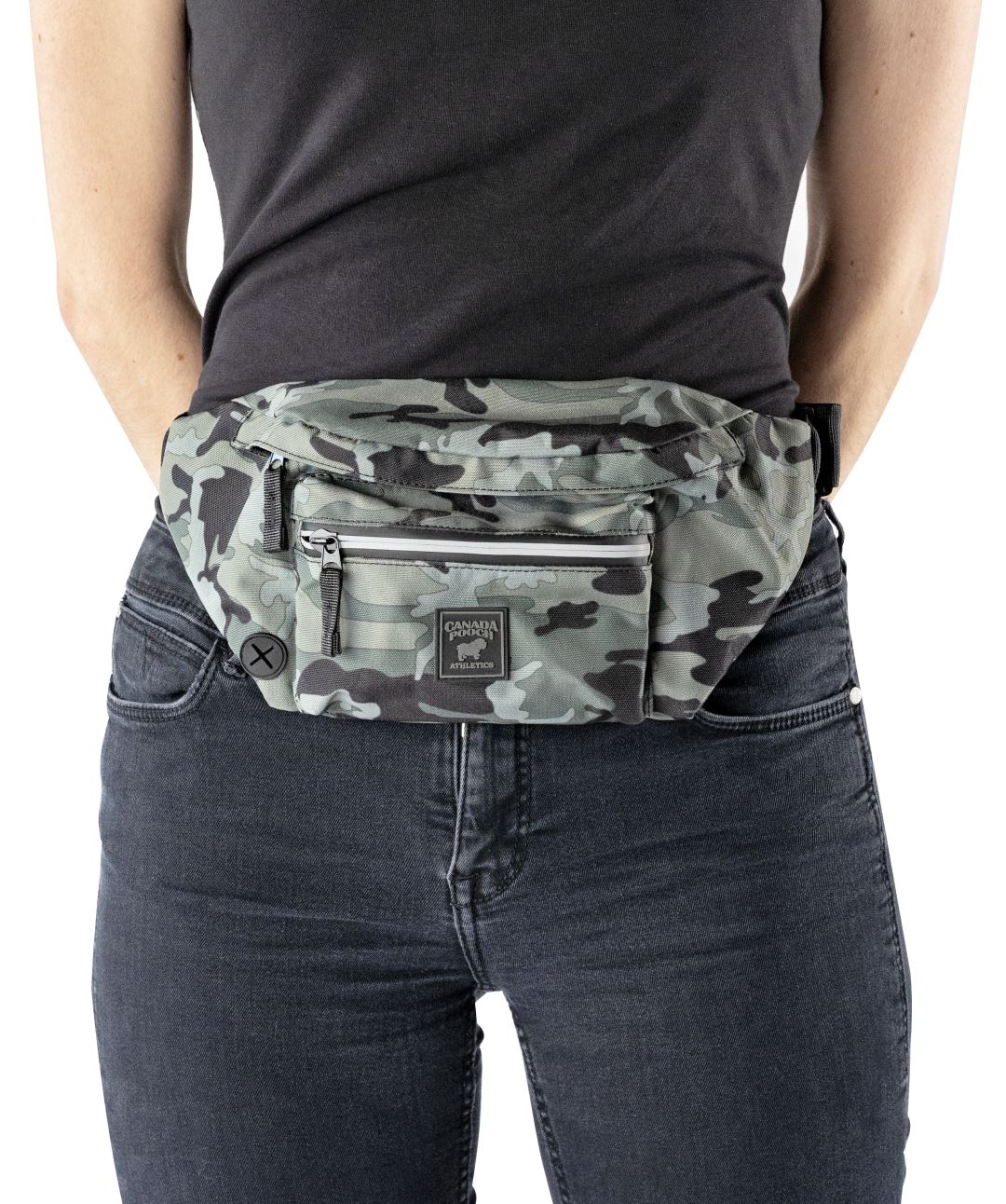Canada Pooch The Everything Fanny Pack Poop Bag Holder Canada Pooch Green Camo 