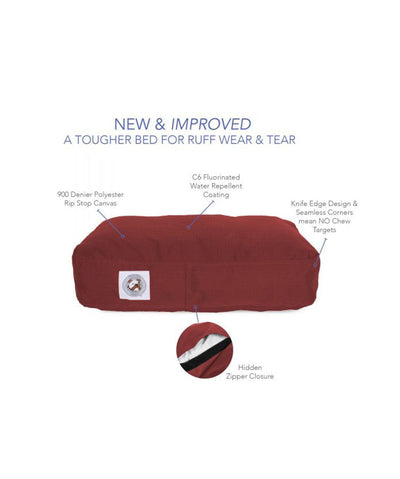 Red squared dog bed 
