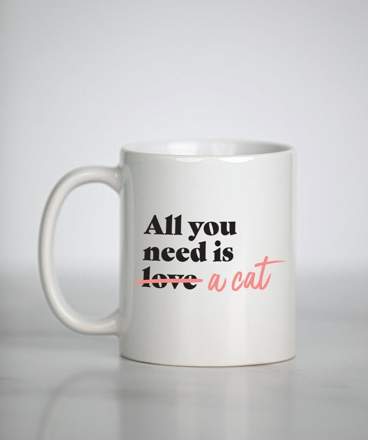 Cat ‘All You Need’ Mug Mug Rover Store Pink 