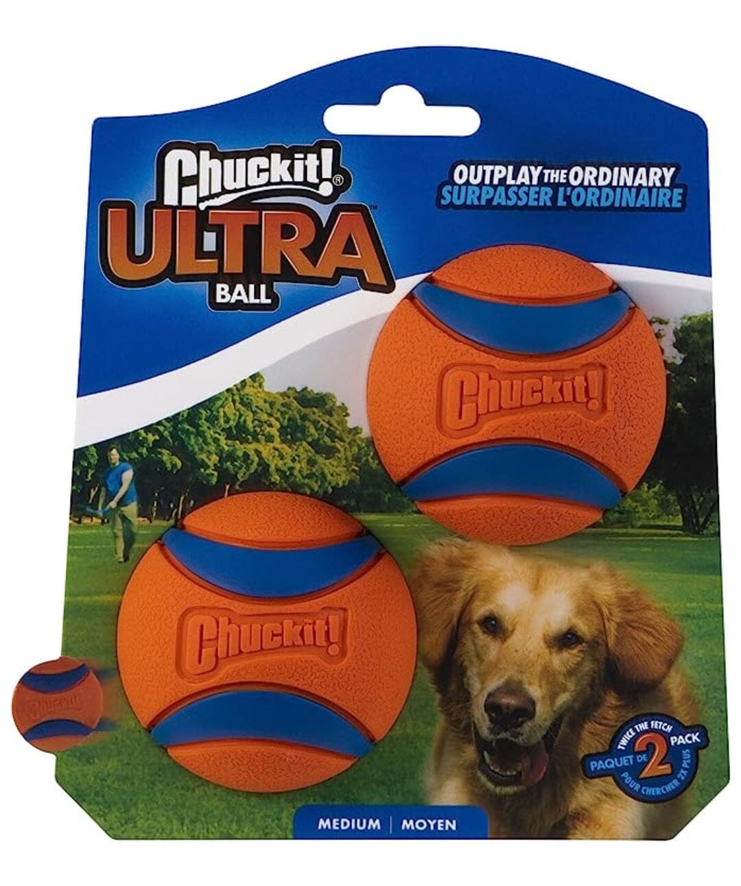 Chuckit! Medium Ultra Ball Dog Toy - Set of 2 Fetch Toys Rover 
