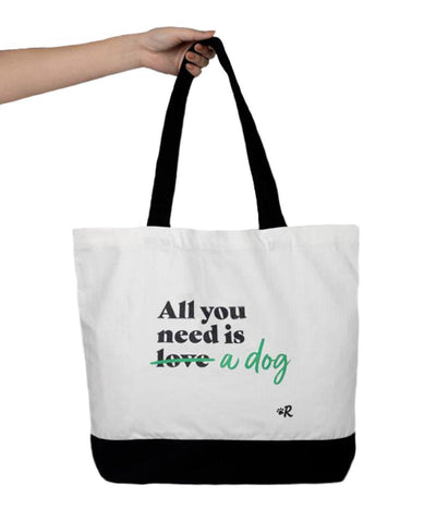 Dog ‘All You Need’ Tote Bag Tote Rover Store Green 