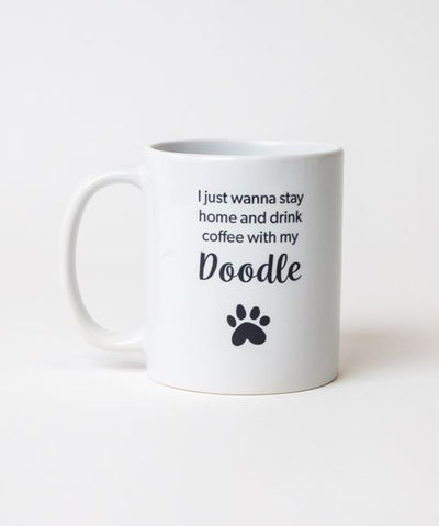 Dog Breed ‘I Just Wanna Stay Home’ Mug Mug Rover Store Doodle 