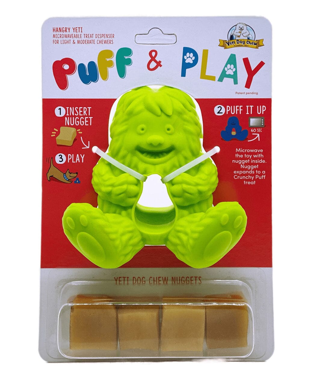 Yeti Dog Puff & Play Toy (Green)