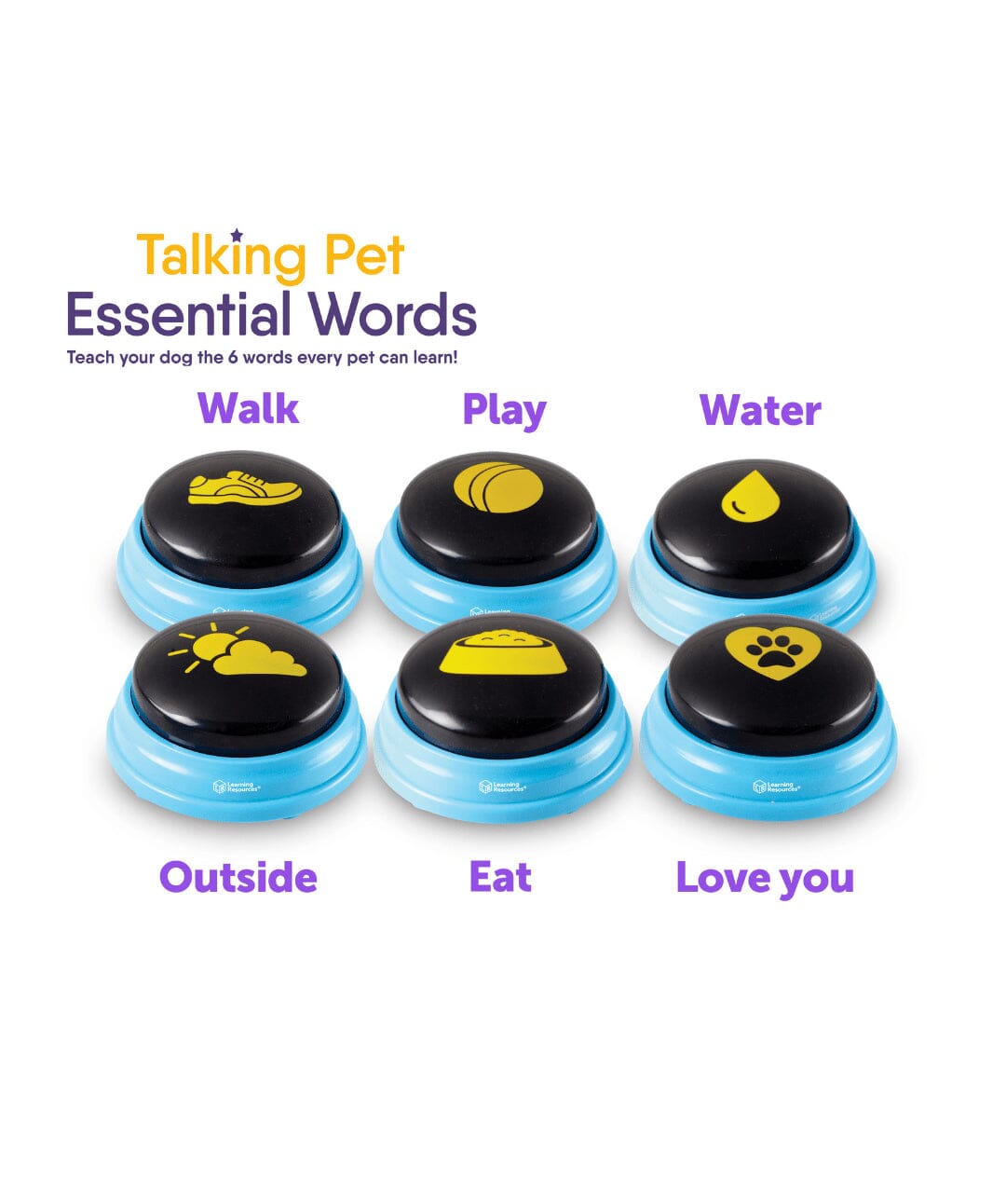 Hunger for Words Talking Pet Essential Words Button Set Dog Supplies Hunger For Words 