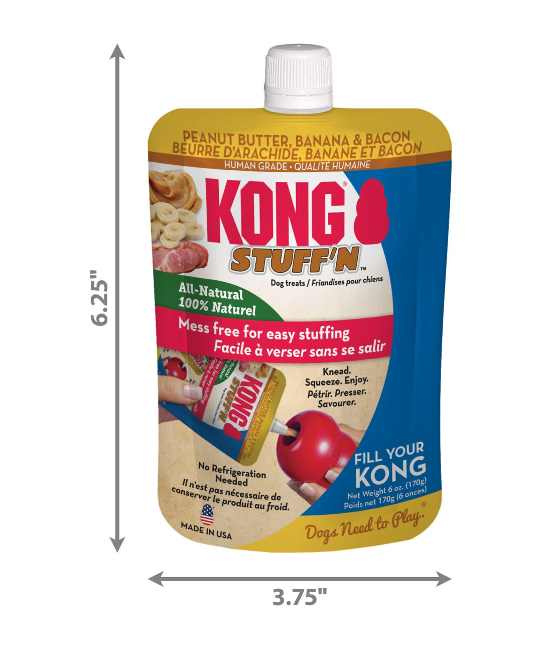 Kong Easy Treat Stuff'N Peanut Butter Can For Dogs 8 oz