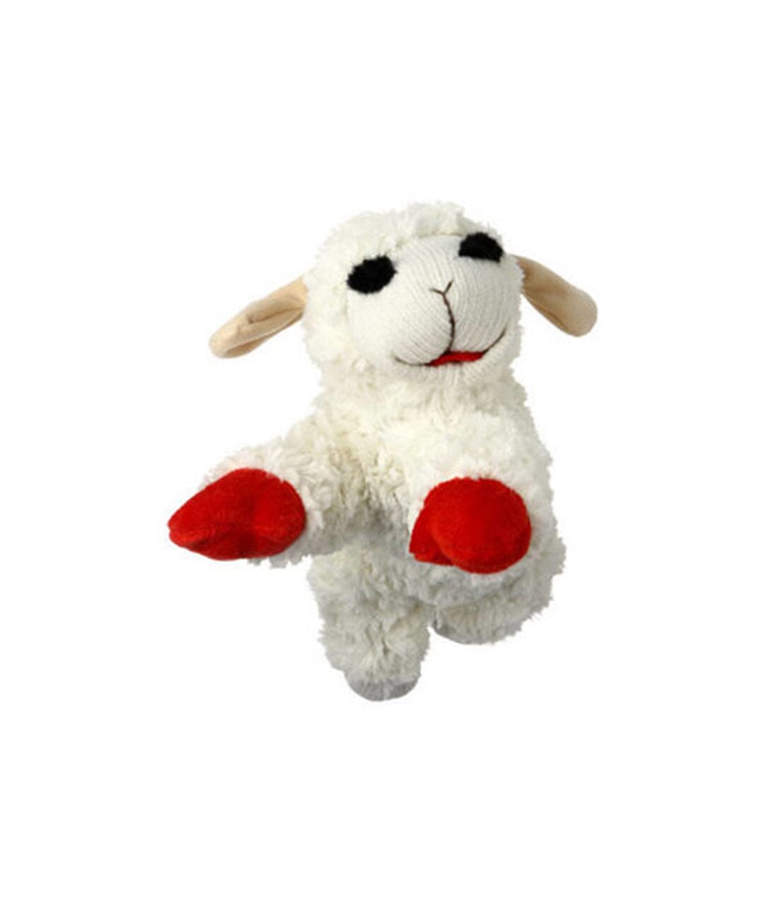 plush white  lamb chop dog toy 10.5 inches long 
