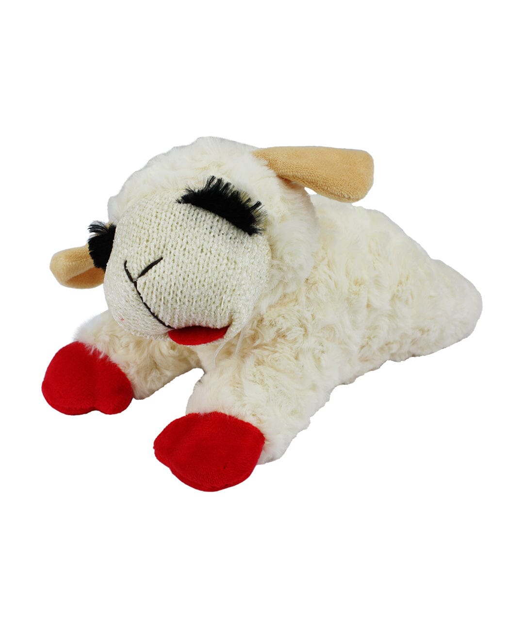 plush white  lamb chop dog toy 10.5 inches long 
