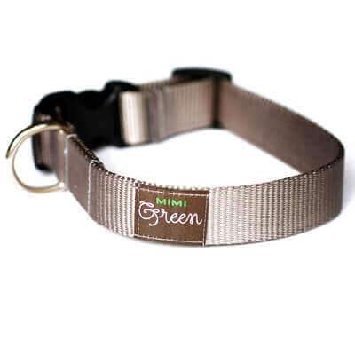 Mimi Green Classic Webbing Personalized Dog Collar Collar Mimi Green Slate 