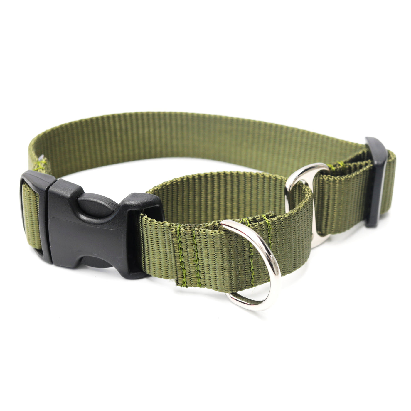 Mimi Green Martingale Personalized Dog Collar Collar Mimi Green Army Green 