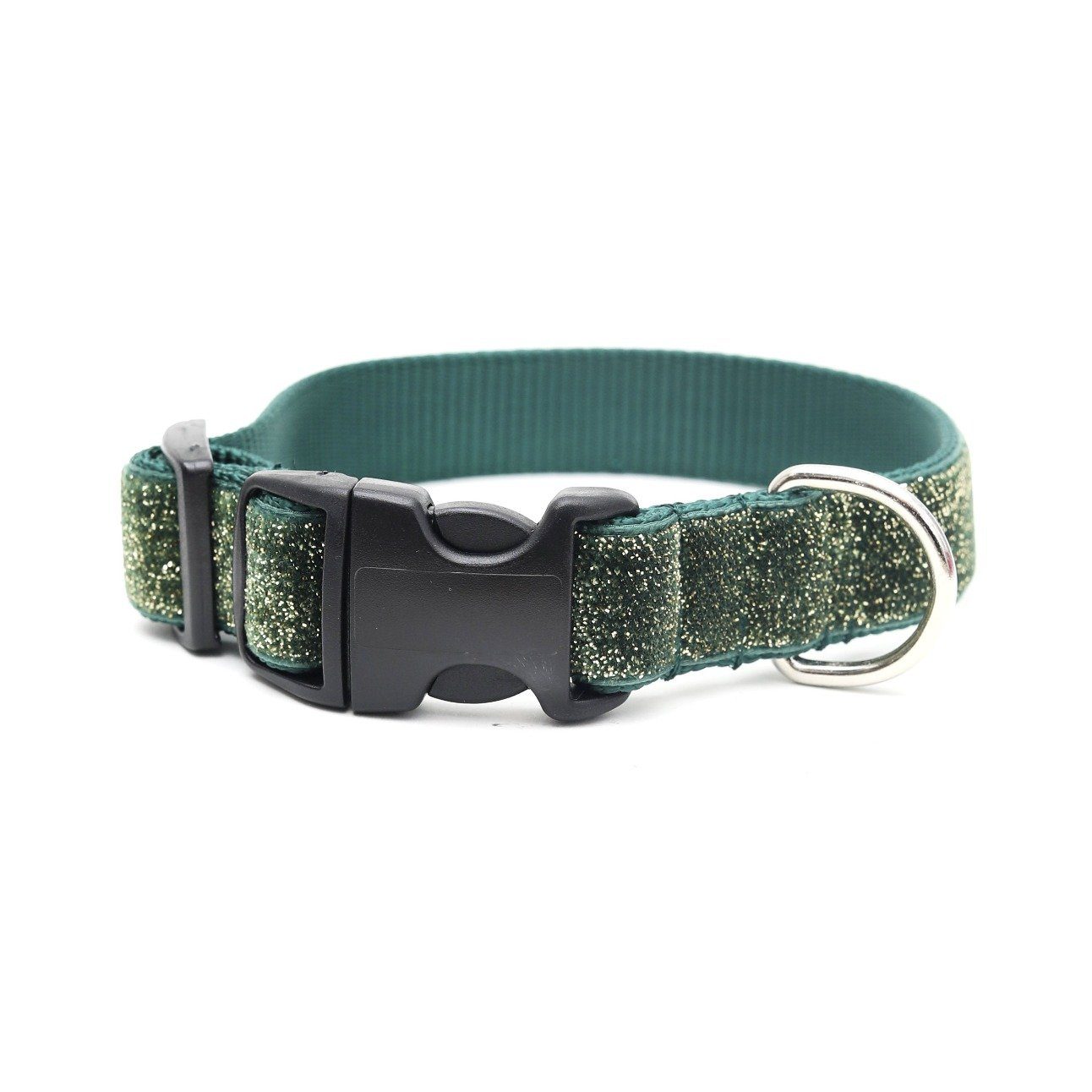 Mimi Green Starlight Glitter Velvet Custom Dog Collar Collar Mimi Green Green 
