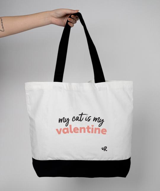 ‘My Cat Is My Valentine’ Tote Bag Tote Rover Store Pink 