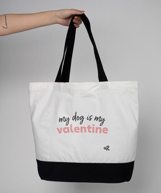 ‘My Dog Is My Valentine’ Tote Bag Tote Rover Store Pink 