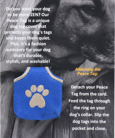 Peace Tag Dog Tag Silencer Collar Accessory Rover Blue 