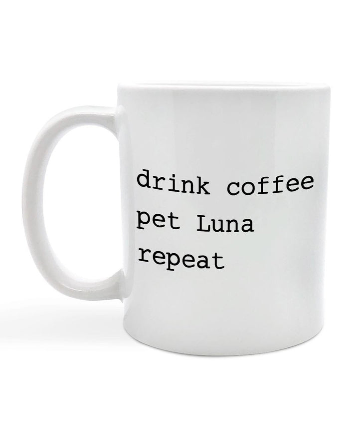 Personalized 'Drink Coffee. Pet Dog. Repeat' Mug Mug Rover Store 