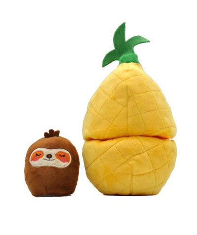Pineapple & Sloth Plush Puzzle Dog Toy Toys HugSmart 