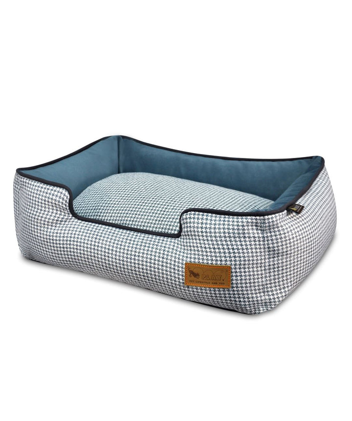 P.L.A.Y. Houndstooth Lounge Dog Bed (2 Colors) Dog Bed PLAY S Blue 