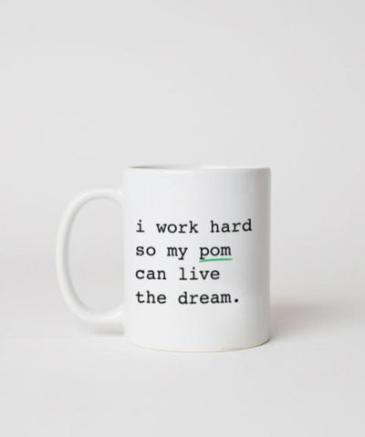 Pomeranian ‘I Work Hard’ Mug Mug Rover Store 
