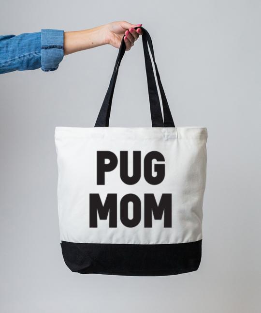 Pug ‘Mom’ Tote Tote Rover Store 
