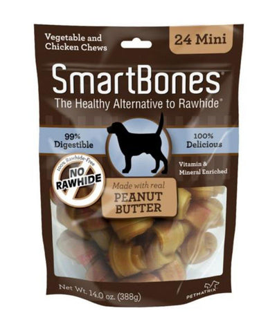 SmartBones Mini Peanut Butter Chew Bones Dog Treats Dog Treats Rover 1 bag - 16 chews 