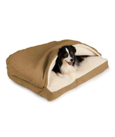 Snoozer Cozy Cave Rectangle Dog Bed Dog bed Snoozer Pet Products Small Camel Luxury Microsuede