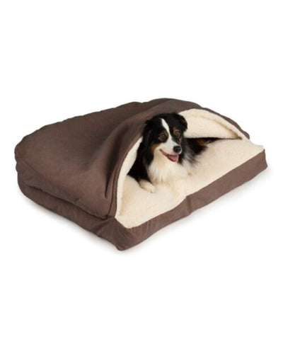 Snoozer Cozy Cave Rectangle Dog Bed Dog bed Snoozer Pet Products Small Dark Chocolate Luxury Microsuede