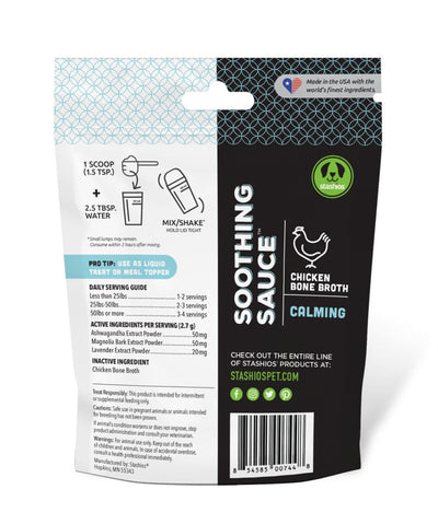 Stashios Soothing Sauce Calming Chicken Bone Broth Treat & Shaker Bottle Bundle Dog Treats Rover 