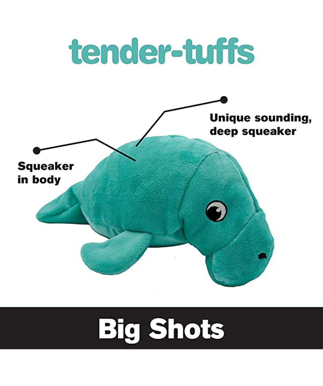 Tender-Tuffs Big Shot Manatee Plush Dog Toy Plush Toys Rover 