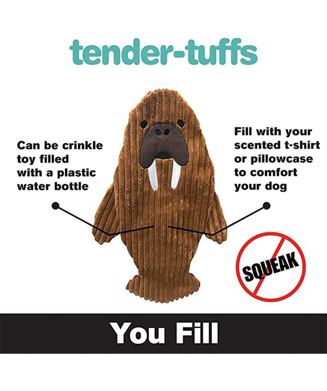 Tender-Tuffs You-Fill Walrus Soft Dog Toy Plush Toys Rover 