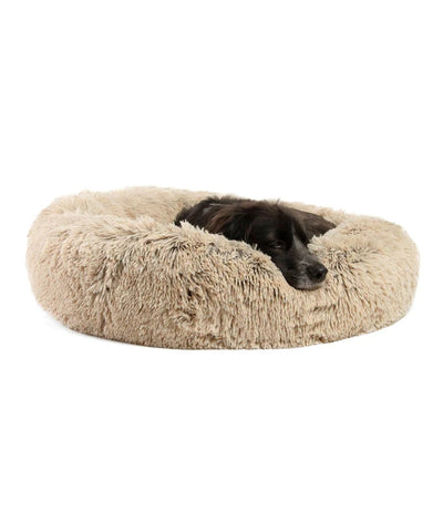The Original Donut Shag Calming Pet Bed Dog Beds Rover L Taupe 