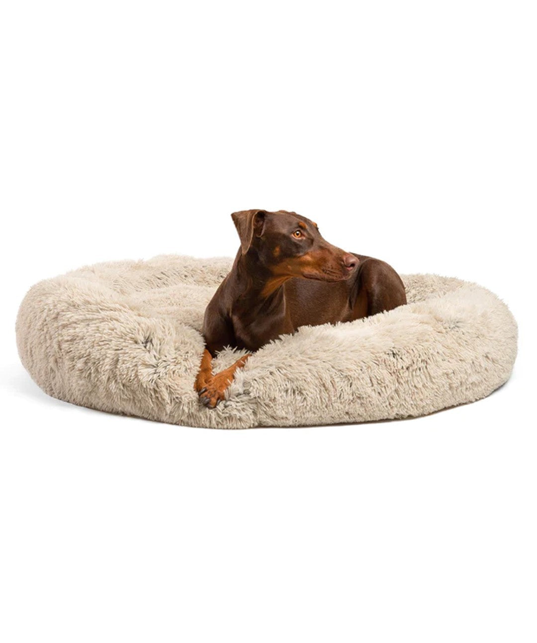 The Original Donut Shag Calming Pet Bed Dog Beds Rover XL Taupe 