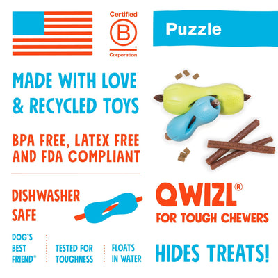 West Paw Qwizl® Treat Dispensing Dog Toy Puzzle Toy Rover 