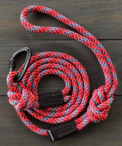 Wilderdog Climbing Rope Dog Leash Leash Wilderdog Maple 5 ft with Small Carabiner 