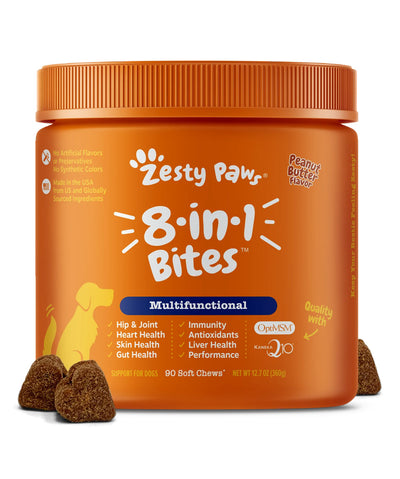 Zesty Paws 8-in-1 Multivitamin Bites Soft Chew Dog Treats Supplements Rover 