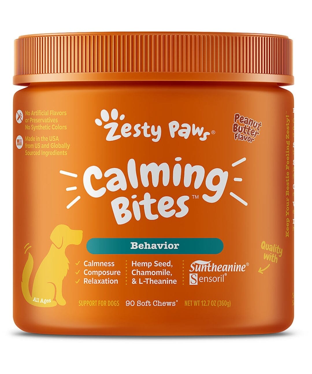 Zesty Paws Calming Bites™ Soft Chew Dog Treats Dog Treats Rover Peanut Butter 